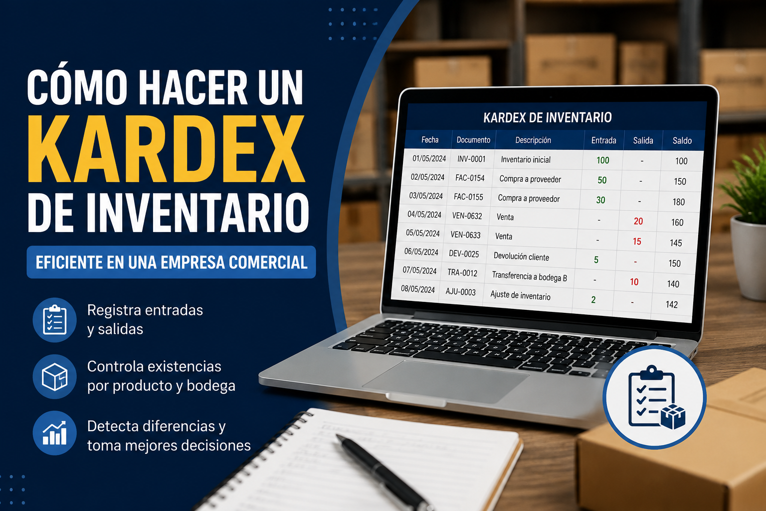 Como hacer un kardex de inventario eficiente en una empresa comercial